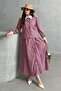 Women's Striped Front Detailed Shirt-Skirt Double Set - 2