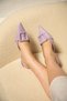 Nicole Lilac Suede Buckle Women's Heeled Shoes - 4