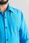 Men's Shirt Turquoise Slim Fit Easy-Iron Sweat-Absorbing Breathable Texture Four Seasons Oversize Classic Shirt - 5