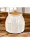 Porcelain Salt, Coffee, Pulses Jar with Bamboo Vacuum Lid
