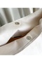 Beige Gusseted Canvas Handbag and Shoulder Bag - Waterproof Fabric-Tote Bag - 4