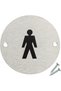 Fire Door Guru Door Sign - 76mm Disc - Stainless Steel Safety Sign - Fixings Included (Male)