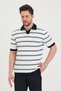 Men's Polo Neck White Double Line Detailed Black Knitwear T-Shirt - 4