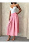 Pleated Midi Linen Look Skirt - 4