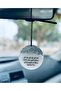 Luxury car pendant, elegant circular design, decorated with silver leaf and Islamic phrase on both sides - 2