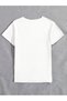 Women's White Brown Cat Printed Oversize T-Shirt - 2
