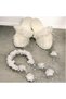 White Furry Pearled Maternity Slippers and Floral Crown, Women's Maternity Set