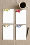 A5 Memo Pad Set of 4 Floral Design 50 Sheets 15X21 cm Notepad Daily Notepad