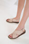 Beige Genuine Leather Women's Sandals 20539 - 4