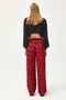 Women's Red Black Patterned Palazzo Kupra Trousers PNT-19000272 - 5