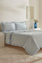 Pure Ruffle 100% Cotton Double Duvet Cover Set Light Blue - 2