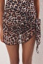 Leopar Desenli Örme Fırfırlı Plaj Mini Pareo TBESS24PR00013 - 3