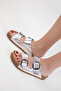 Silver Genuine Leather Women's Slippers 20527 - 4