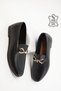 Black Genuine Leather Women's Loafer Shoes 20564 - 4