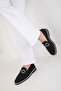 Black Genuine Leather Women's Loafer Shoes 20565 - 4