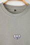 Gri Oversize/Geniş Kesim Koala Nakışlı %100 Pamuklu T-Shirt TMNSS23TS00243 - 4