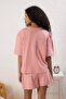 Çok Renkli 3'lü %100 Pamuklu Çiçekli Şortlu Örme Pijama Takımı THMSS25PT00419 - 5