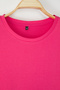 Gül Kurusu Regular Fit Basic Bisiklet Yaka %100 Pamuk Örme Büyük Beden T-Shirt TBBSS22TS0733 - 6