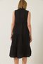 Women's Black Shirt Collar Buttoned Muslin Loose Muslin Dress 70320 60283221 - 7