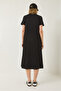 Women's Black Crew Neck Short Sleeve Pocket Detailed Basic Dress 300 60283218 - 7