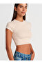31810 Crew Neck Crop T-Shirt-Beige - 3