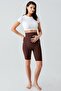 Ribbed Above Knee Biker Stretchy Adjustable Waist Maternity Leggings F13
