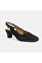 Women's Black Adjustable Buckle DesaComfort Leather Heeled Shoes - 3