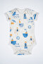 100% Cotton Rabbit Printed 2-Piece Baby Girl Bodysuit - Mustard - White - 2