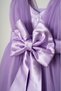 Girl's Bow Detail Belted Short Sleeve Purple Dress - 6