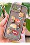 Reno 4 Lite Case Designed with Patterned Camera Protection Teddy Bear Coffee Color Soft Silicone Cover