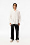 Thick Braided Twill Fabric Men's Long Sleeve Shirt, Men's Long Sleeve Shirt - 2