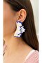 Enamel Color Detailed Design Flower Earrings - 2