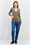 Women V-Neck Long Sleeves Plain Cardigans, Taupe - 4