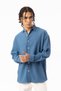 Thick Braided Twill Fabric Men's Long Sleeve Shirt, Men's Long Sleeve Shirt