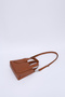 Tan SHK60 Faux Leather Single Compartment Double Handle Hand and Cross Shoulder Bag L:14 W:21 W:8 cm - 7