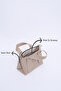 Mink SHK60 Faux Leather Single Compartment Double Handle Hand and Cross Shoulder Bag L:14 W:21 W:8 cm - 5