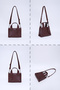Burgundy Shk60 Faux Leather, Single Compartment, Zippered, Adjustable Strap, Hand, Arm and Shoulder Bag - 8