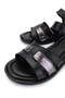 Women's Genuine Leather Black Leather Heeled Sandals - 3