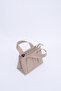 Mink SHK60 Faux Leather Single Compartment Double Handle Hand and Cross Shoulder Bag L:14 W:21 W:8 cm - 6