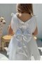 Girl's Bow Detail Belted Short Sleeve Dress - 2