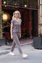 Women's Modal Silky Lycra Fabric High Waist Front Stitched Pocketed Skinny Leg Trousers-Anthracite - 3
