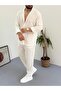 White Men's Summer Crinkle Lycra Fabric Long Sleeve Shirt Tracksuit 2 Piece Wrap Suit