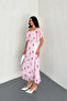Women Madonna Collar Print Chiffon Dress Nbk017 - 5