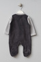 Zebra Patterned Cotton Baby Velvet Jumpsuit - 4