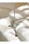 Zircon Stone Angel Wing Steel Necklace