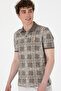 Men's Regular Fit Polo Neck Mink Patterned T-Shirt 50299641-Vr052 - 3