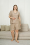 Plus Size Short Sleeve Woven Shirt Pajama Set- Wide Size Range -Pinterest Pajamas - 3