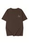Women's Brown Figure Rabbit Printed Oversize T-Shirt - 3
