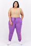 Women Plus Size Outdoor Sweatpants, Purple - 4