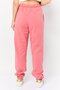 Women Oversized Solid Fleece Sweatpants, Rose Pink - 4